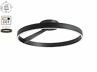 [01210p] arcao design ceiling lamp black 60cm 40w led cct 3 colour & 3 step dimming