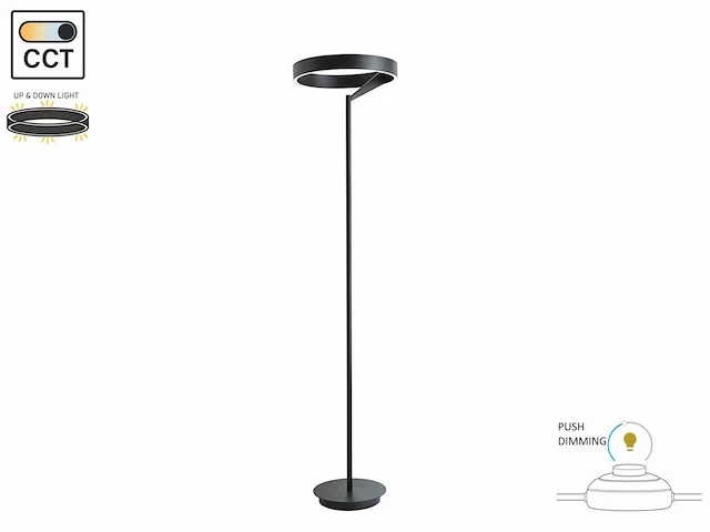[01211] arcao design floor lamp black 35cm 22w led cct 3 colour dimmable - afbeelding 1 van  7
