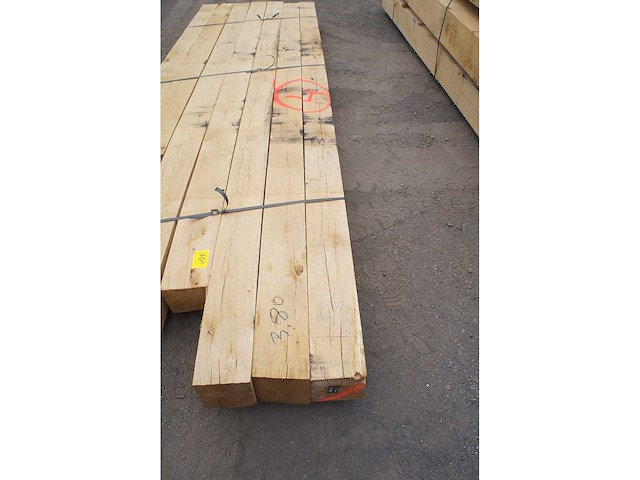 0,26 m³ eiken balken 150x150 - afbeelding 1 van  2