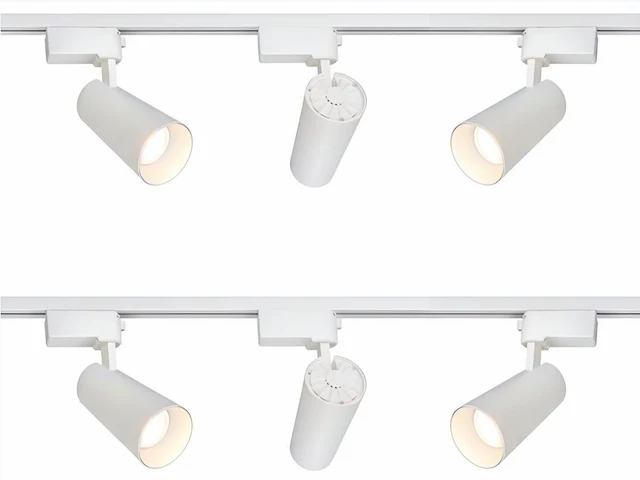 [03004] 2 metre pro track lighting set with 6 pcs 18w 4000k track spot - afbeelding 1 van  9