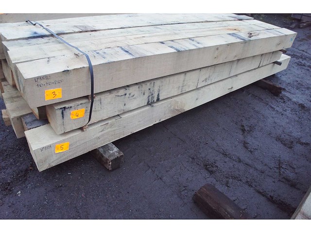 0,34 m³ eiken balken 150x150 - afbeelding 1 van  4