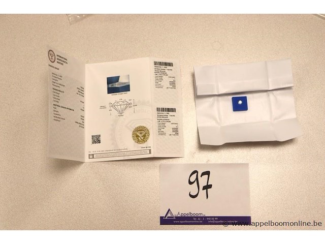 0,4 ct diamand, round brilliant, f si2, vv certificaat - afbeelding 1 van  4