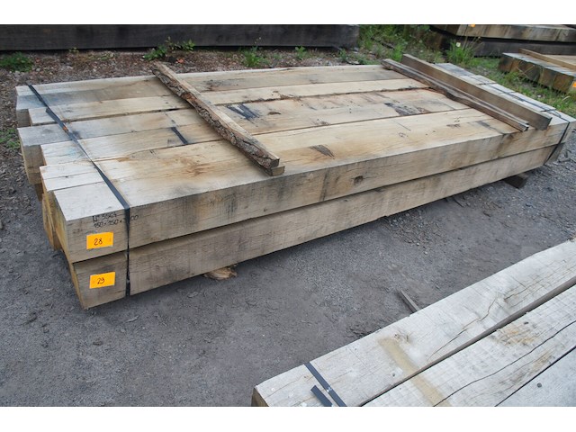 0,47 m³ eiken balken 150x150 - afbeelding 1 van  5