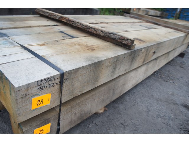 0,47 m³ eiken balken 150x150 - afbeelding 2 van  5