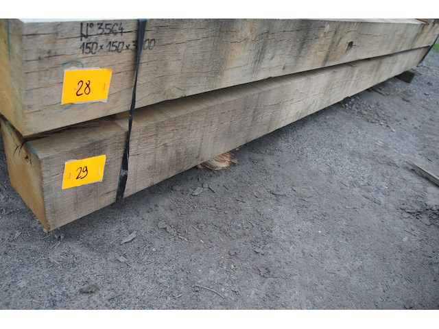 0,47 m³ eiken balken 150x150 - afbeelding 2 van  4