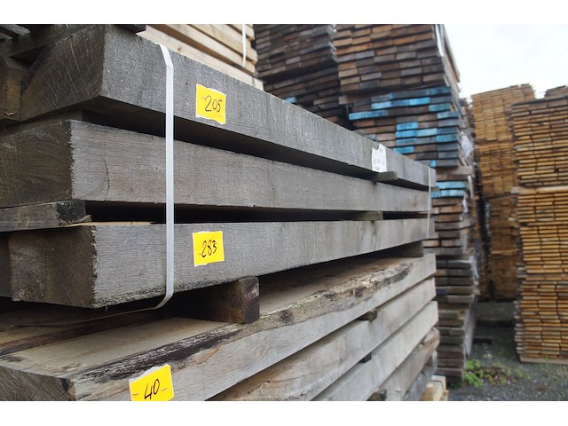 0,48 m³ industrieel eiken balken 100x200 - afbeelding 1 van  4