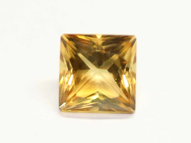 0,90 ct. vierkante vorm saffraan coulor citrien-edelsteen - afbeelding 1 van  6
