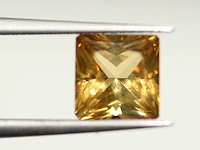 0,90 ct. vierkante vorm saffraan coulor citrien-edelsteen - afbeelding 2 van  6