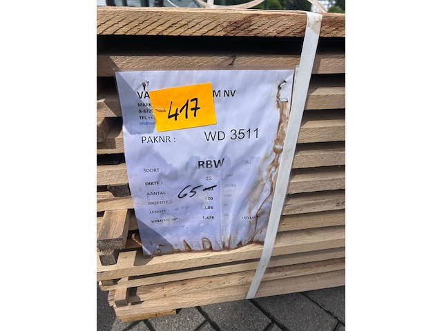 0,96 m³ eiken planken 22mm - afbeelding 3 van  4