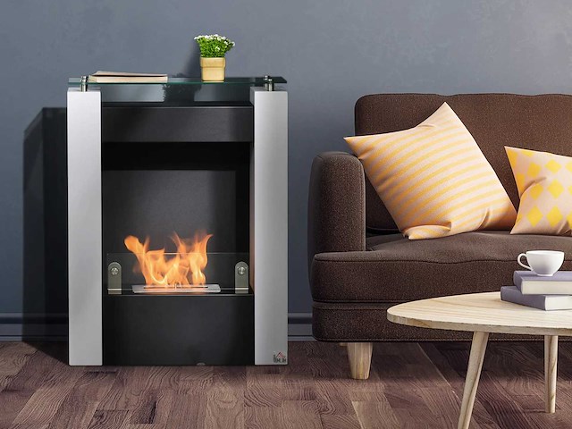 0,9l brander bioethanol open haard met gehard glazen opslagbak - afbeelding 1 van  9