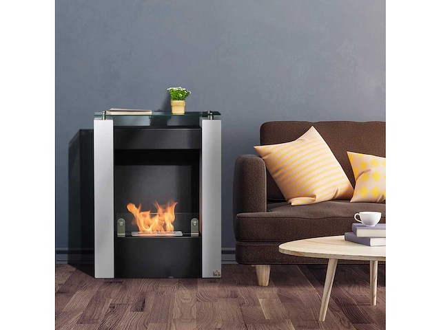 0,9l brander bioethanol open haard met gehard glazen opslagbak - afbeelding 2 van  9