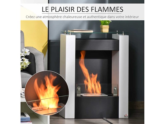 0,9l brander bioethanol open haard met gehard glazen opslagbak - afbeelding 6 van  9