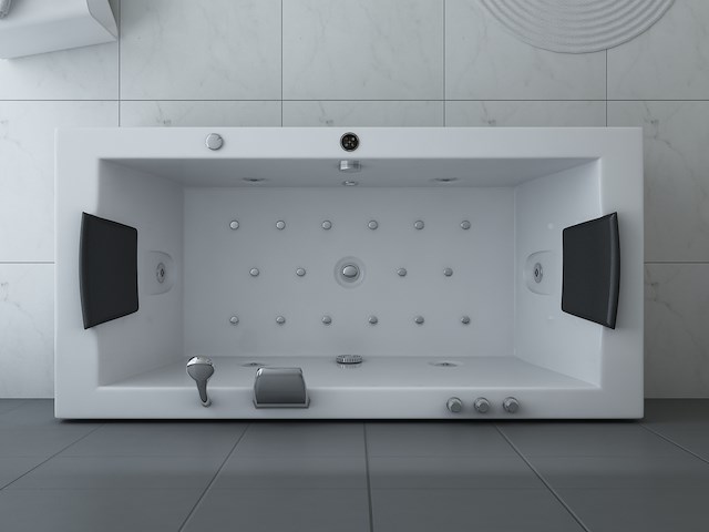 1 à 2 persoons whirlpool massagebad - half vrijstaand 183x90cm - afbeelding 2 van  16