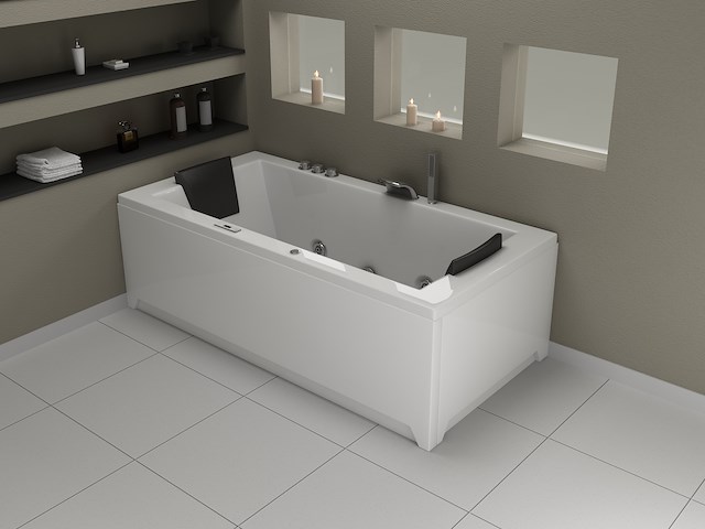 1 à 2 persoons whirlpool massagebad - half vrijstaand 183x90cm - afbeelding 13 van  16