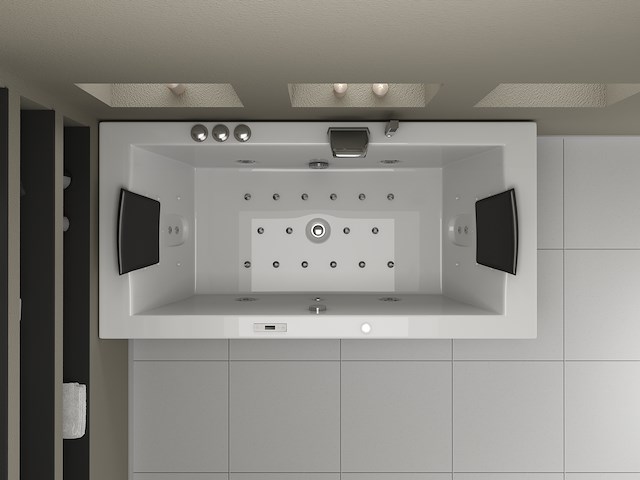 1 à 2 persoons whirlpool massagebad - half vrijstaand 183x90cm - afbeelding 14 van  16