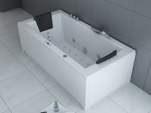 1 à 2 persoons whirlpool massagebad - half vrijstaand 183x90cm - afbeelding 15 van  16