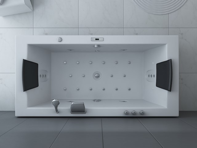 1 à 2 persoons whirlpool massagebad - half vrijstaand 183x90cm - afbeelding 16 van  16