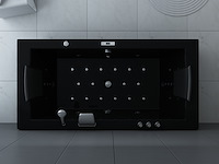 1 à 2 persoons whirlpool massagebad hoogglans zwart - half vrijstaand 183x90cm - afbeelding 2 van  4
