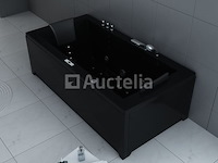 1 à 2 persoons whirlpool massagebad hoogglans zwart- half vrijstaand 183x90cm - afbeelding 2 van  4