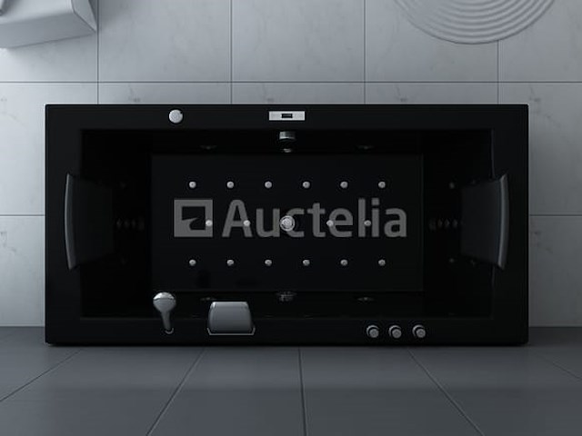 1 à 2 persoons whirlpool massagebad hoogglans zwart- half vrijstaand 183x90cm - afbeelding 3 van  4