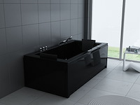 1 à 2 persoons whirlpool massagebad hoogglans zwart- half vrijstaand 183x90cm - afbeelding 2 van  4