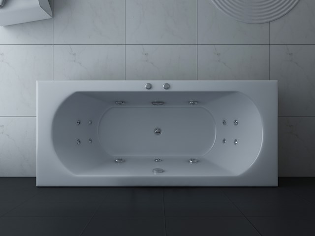 1 à 2 persoons whirlpool massagebad wit - linkse opstelling 170x75cm - afbeelding 2 van  3