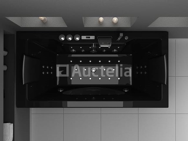 1 à 2 persoons whirlpool massagebad zwart - half vrijstaand 1800x900mm - afbeelding 3 van  3