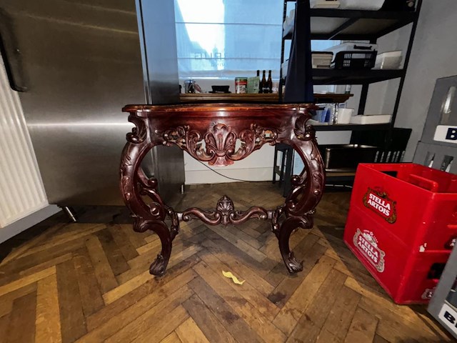 1 antiek houten wandtafeltje - afbeelding 1 van  4