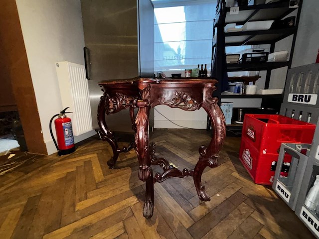 1 antiek houten wandtafeltje - afbeelding 4 van  4