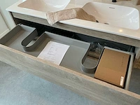1 badkamermeubel grijs beton 120 cm set, toonzaalmodel badkamerkast - afbeelding 4 van  5