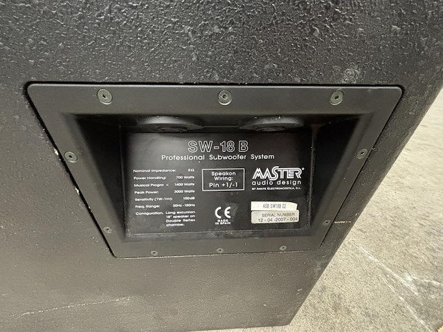 1 baskast master audio design sw-18b - afbeelding 3 van  4