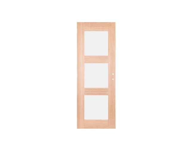 1 binnendeur – massief hout – beglaasd mat glas – 3-glasverdelingen - afbeelding 9 van  10