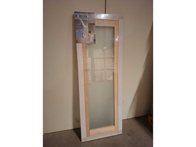 1 binnendeur – massief hout – beglaasd mat glas - afbeelding 1 van  4