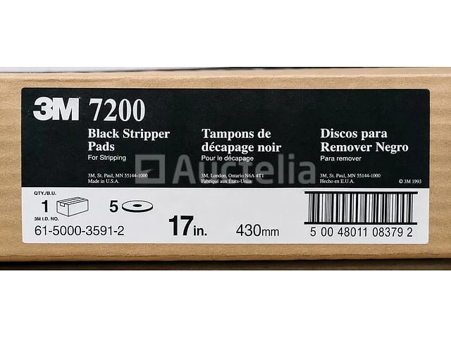 1 doos - 3m™ 7200 zwarte stripperpad. diameter 17" (430 mm) – 5 nieuwe schijven - afbeelding 4 van  5