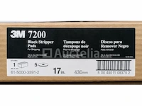 1 doos - 3m™ 7200 zwarte stripperpad. diameter 17" (430 mm) – 5 nieuwe schijven - afbeelding 4 van  5