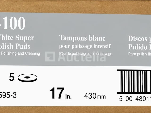 1 doos 3m™ white super polish pad 4100. diameter 17" (430 mm) – 5 nieuwe schijven - afbeelding 2 van  4