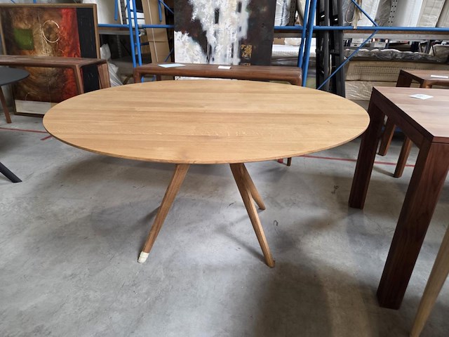 1 eikenhouten ronde tafel abina dia 140 cm artisan - afbeelding 1 van  6