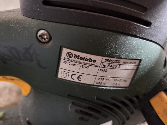 1 elektrische haagschaar metabo hs 8465 s - afbeelding 2 van  3