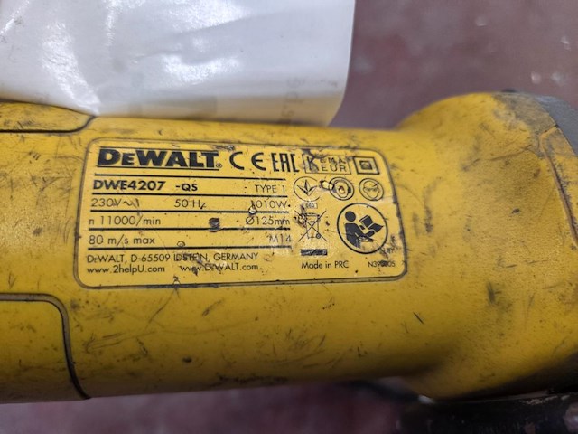 1 elektrische haakse slijper dewalt dwe4207 - afbeelding 4 van  4