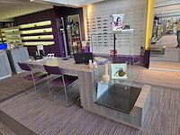 1 formicahouten presentatietafel met glazen open kast met verlichting - afbeelding 2 van  12