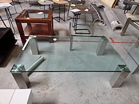 1 glazen salontafel + glazen bijzettafel - afbeelding 3 van  6