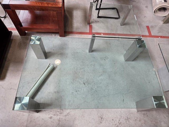1 glazen salontafel + glazen bijzettafel - afbeelding 4 van  6