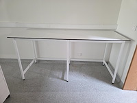 1 hoge metalen tafel met volkern blad - afbeelding 3 van  4