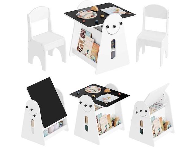 1 kindertafel met 2 stoelen, kindermeubels - afbeelding 2 van  8