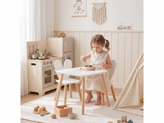 1 kindertafel met 2 stoelen, kindermeubels - afbeelding 1 van  8