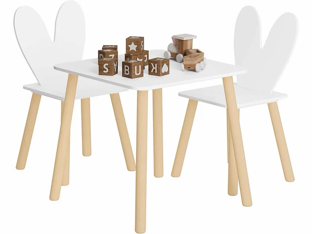 1 kindertafel met 2 stoelen, kindermeubels - afbeelding 2 van  8