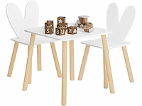 1 kindertafel met 2 stoelen, kindermeubels - afbeelding 2 van  8