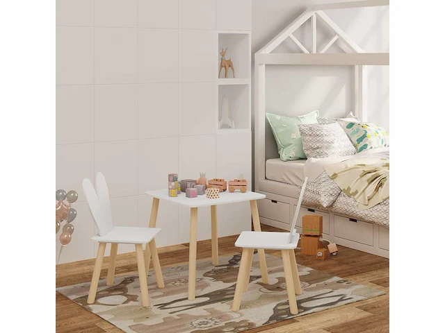 1 kindertafel met 2 stoelen, kindermeubels - afbeelding 7 van  8