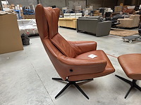 1 lederen relaxfauteuil met voetenbank en gasveer guernsey gealux - afbeelding 3 van  8