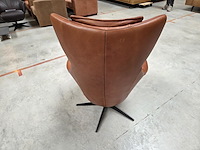 1 lederen relaxfauteuil met voetenbank en gasveer guernsey gealux - afbeelding 4 van  8